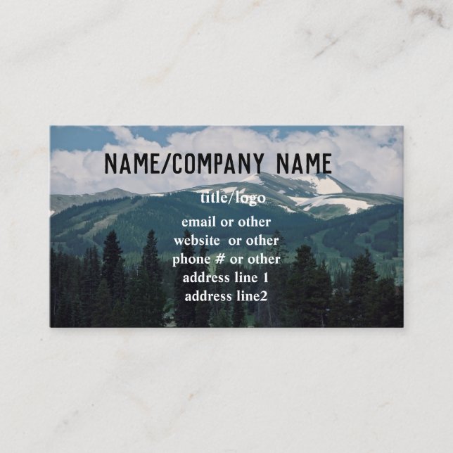 mountain landscape custom business card photo art (Front)