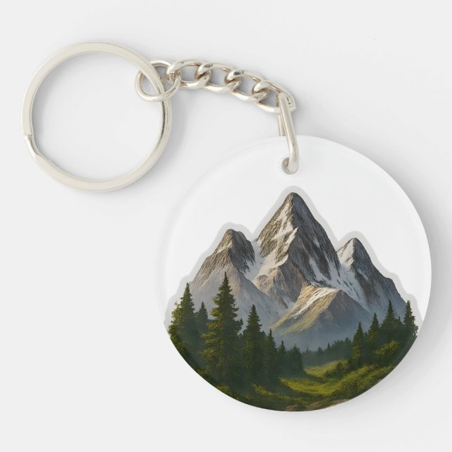Mountain Landscape Design Key Ring (Front)