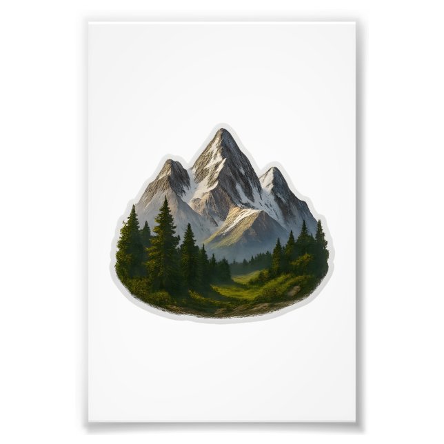Mountain Landscape Design Photo Print (Front)