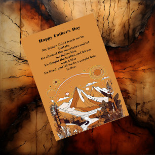 Mountain Landscape Forest Father's Day Short Poem Holiday Card