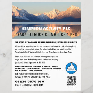 Mountain Landscape, Hiking and Climbing Advert Flyer