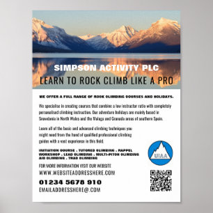 Mountain Landscape, Hiking and Climbing Advert Poster