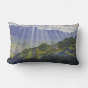 Mountain Landscape in Switzerland (Serebriakova) Lumbar Cushion
