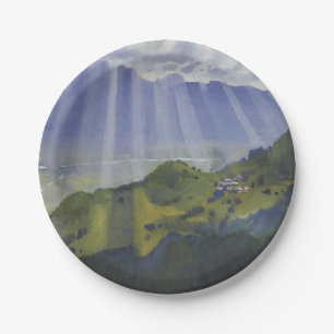 Mountain Landscape in Switzerland (Serebriakova) Paper Plate