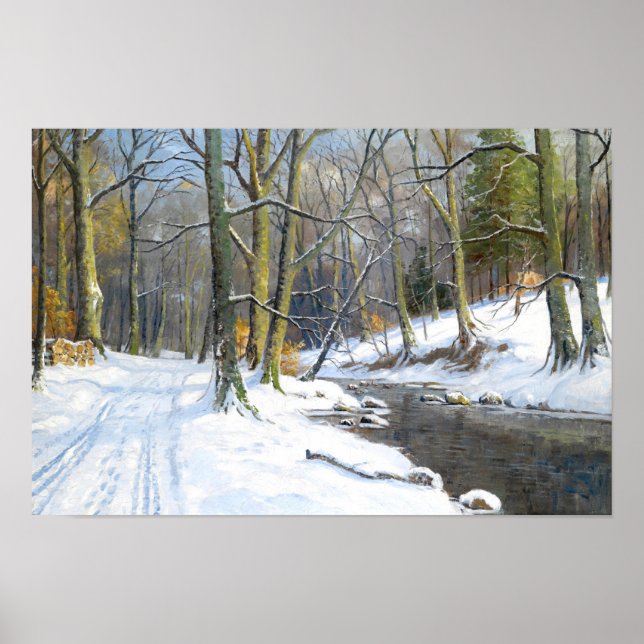 Mountain Landscape in Winter Poster (Front)