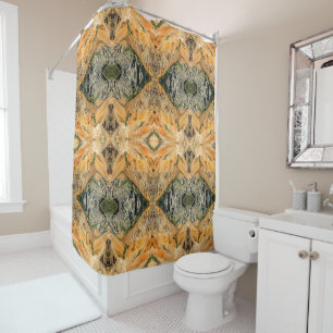 Mountain landscape large pattern shower curtain
