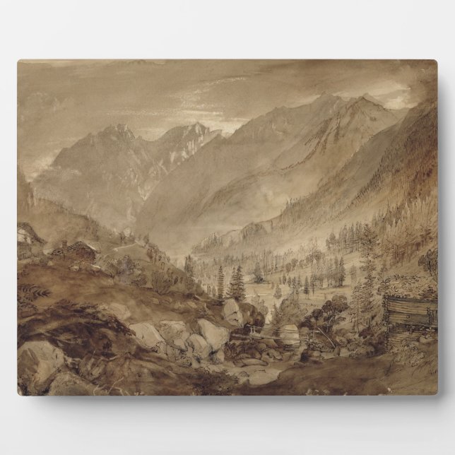 Mountain Landscape, Macugnaga, 1845 (pen & brown i Plaque (Front)