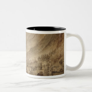 Mountain Landscape, Macugnaga, 1845 (pen & brown i Two-Tone Coffee Mug