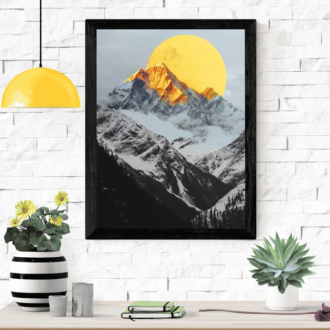 Mountain Landscape Minimalist Sunrise Poster (Creator Uploaded)