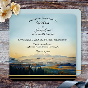 Mountain Landscape Painting Artistic Wedding Invitation