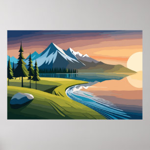 Mountain landscape poster