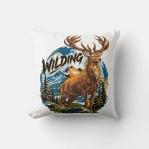 Mountain Landscape Stag Cushion