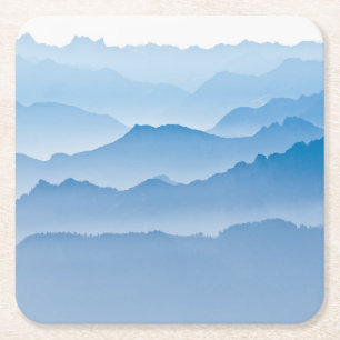 Mountain Landscape Switzerland Square Paper Coaster