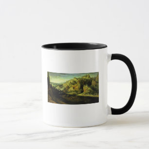 Mountain Landscape with a surprise attack, c.1585 Mug