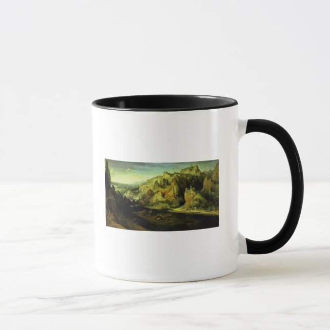 Mountain Landscape with a surprise attack, c.1585 Mug (Right)