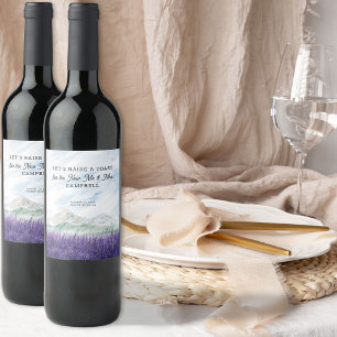 Mountain Lavender Landscape New Mr & Mrs Wine Label