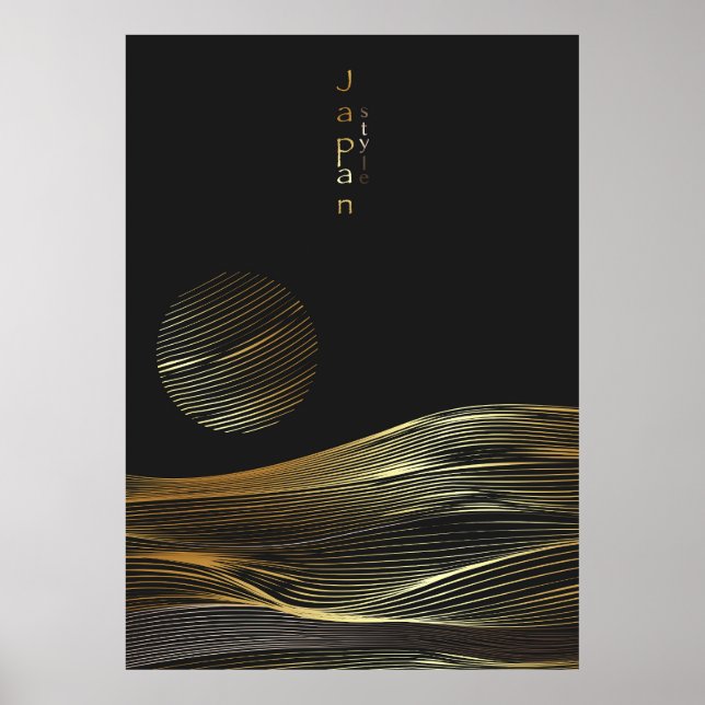 Mountain layout design in oriental style poster (Front)