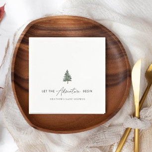 Mountain Let The Adventure Begin Boy Baby Shower Napkin