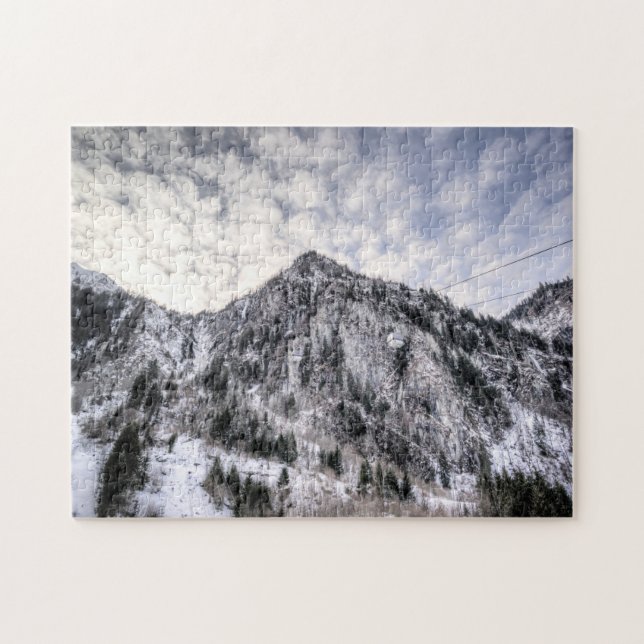 Mountain Lifts Snowy View Jigsaw Puzzle (Horizontal)
