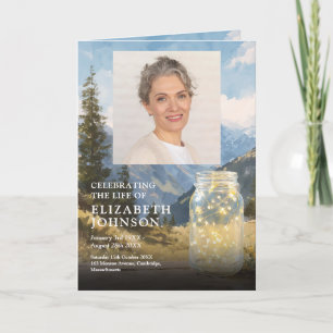 Mountain Lights Funeral Memorial Order Of Service Program