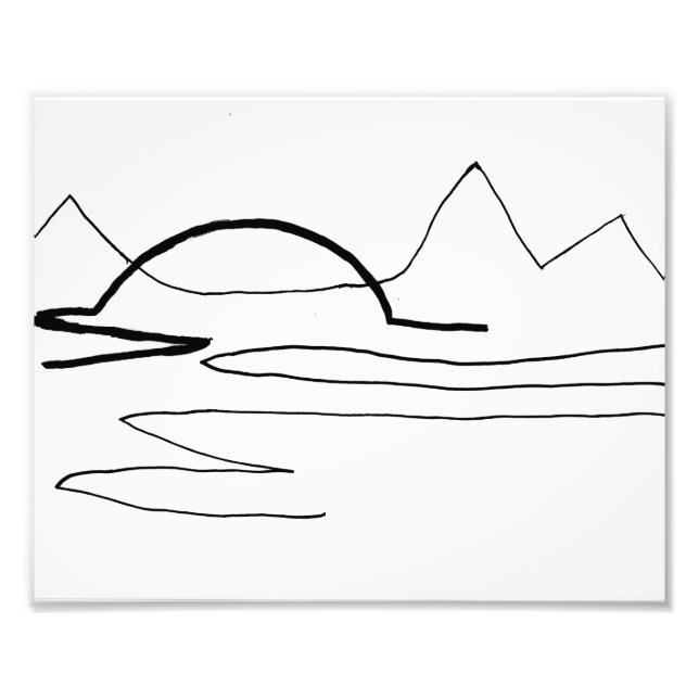 Mountain Line Drawing Print (Front)