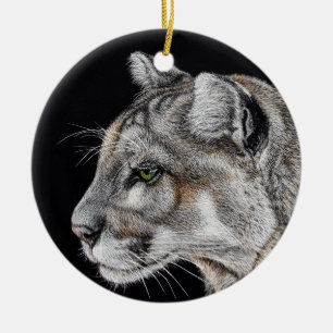 Mountain Lion Ceramic Ornament