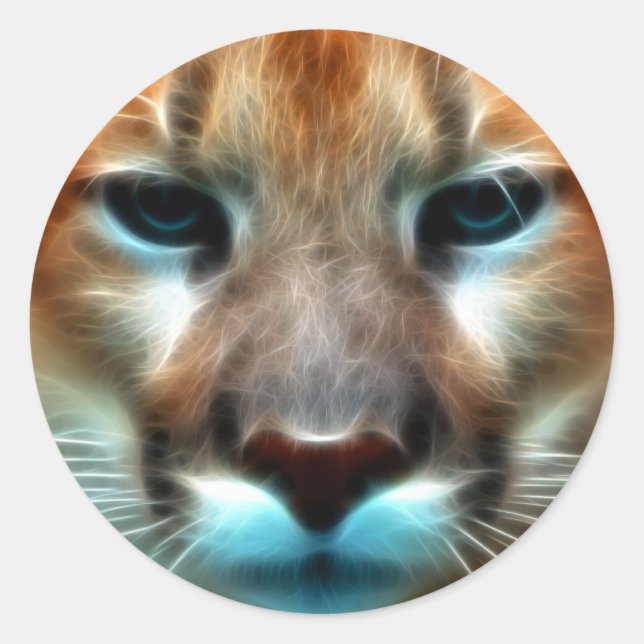 Mountain Lion Classic Round Sticker (Front)