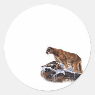 Mountain Lion Cougar Classic Round Sticker