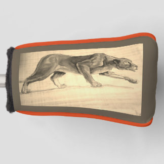 Mountain lion cougar original oil Aileen© Golf Head Cover