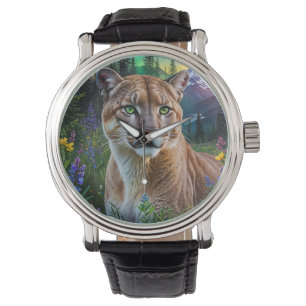 Mountain Lion Floral Watch