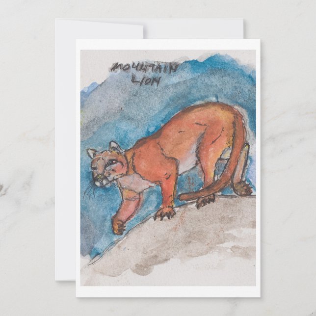 Mountain Lion Greeting Card (Front)
