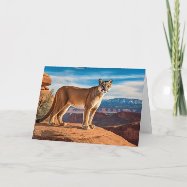 Mountain Lion Greeting Card (Front)