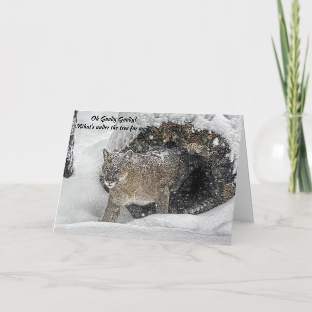 Mountain Lion Holiday Card (Front)