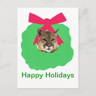 Mountain Lion Holiday Christmas Wreath