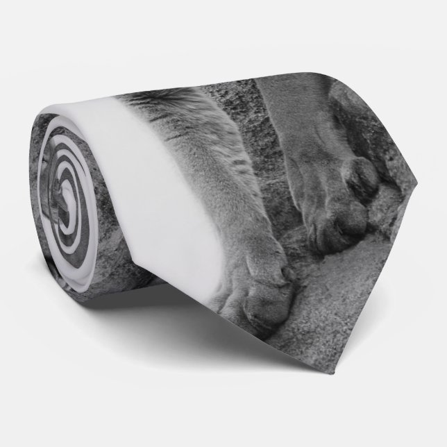 Mountain Lion in Black and white Tie (Rolled)