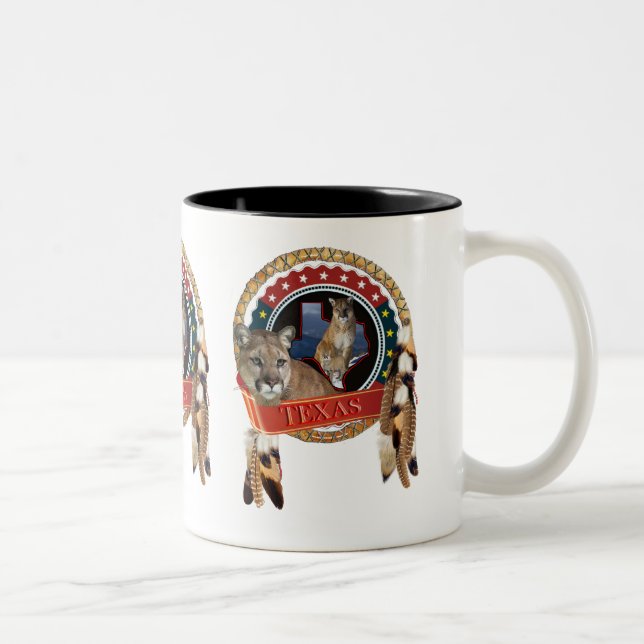 Mountain lion of Texas Two-Tone Coffee Mug (Right)