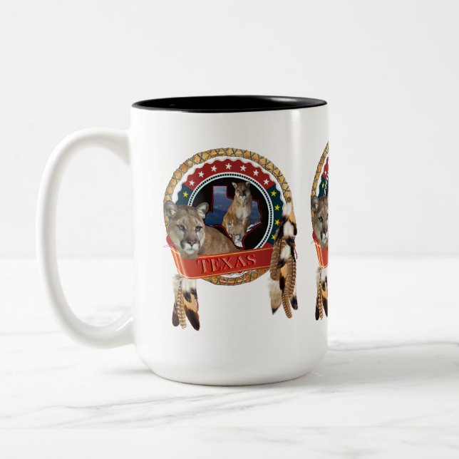 Mountain lion of Texas Two-Tone Coffee Mug (Left)