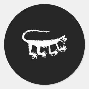 Mountain Lion Petroglyph _1 Classic Round Sticker