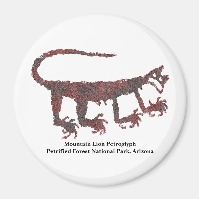Mountain Lion Petroglyph Magnet (Front)