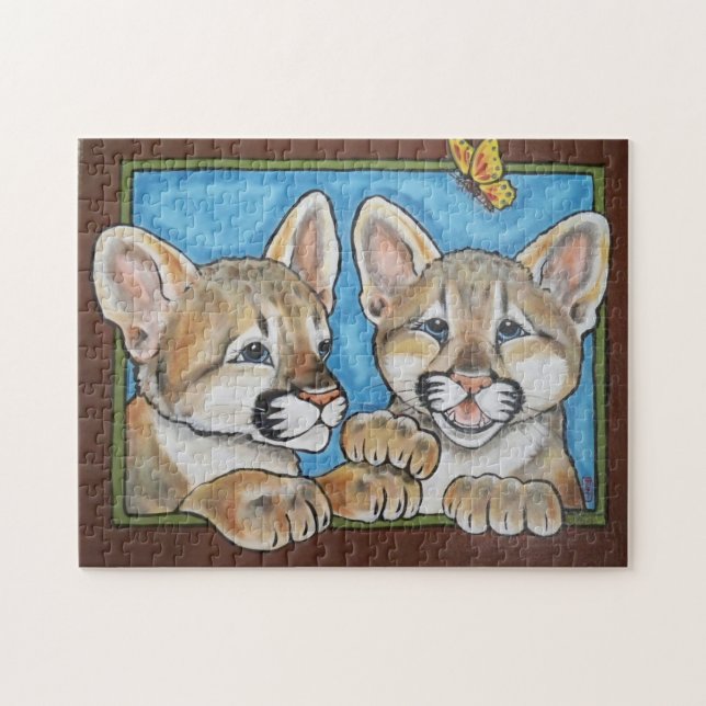 Mountain Lion Puma Cub Cute Jigsaw Puzzle (Horizontal)