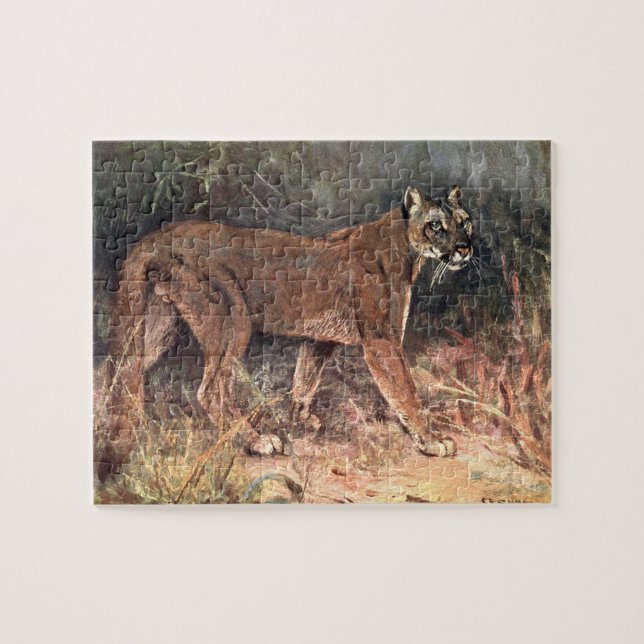 Mountain Lion, Puma or Cougar by CE Swan Jigsaw Puzzle (Horizontal)