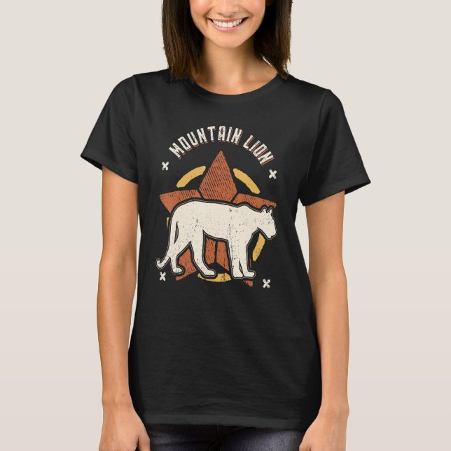 Mountain Lion Vintage Retro Classic Animal T-Shirt (Front)