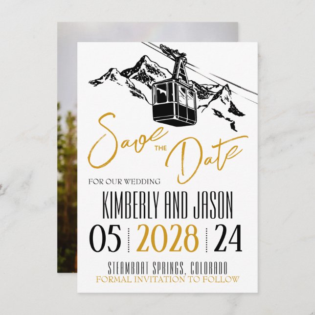 Mountain Love Gold Save The Date (Front/Back)