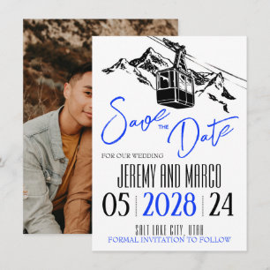Mountain Love Royal Blue Save The Date