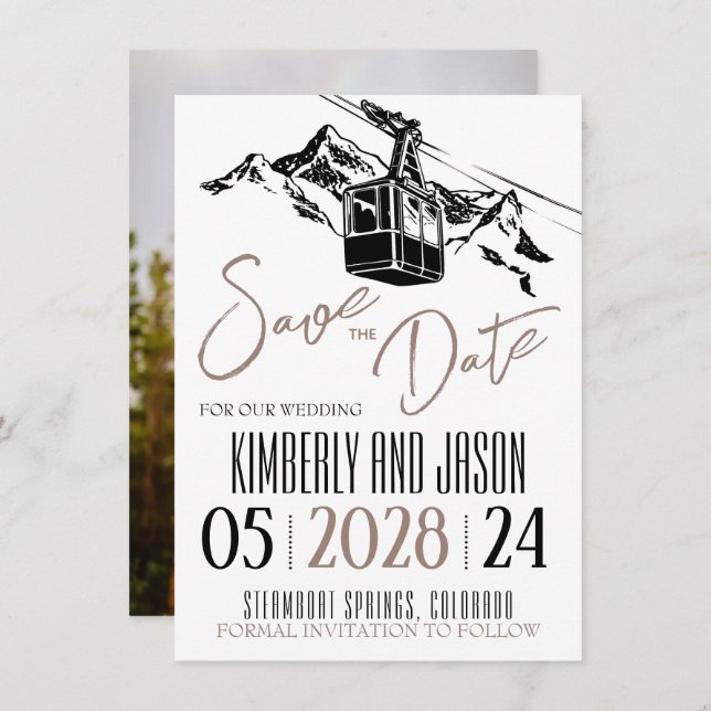 Mountain Love Taupe Save The Date (Front/Back)