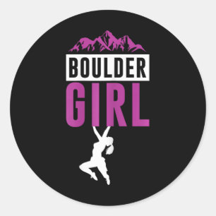 Mountain Lover Bouldering Sport Boulder Girl Classic Round Sticker