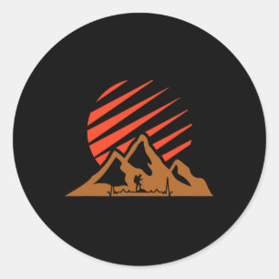Mountain Lovers Watch Out Nature Climbing And Hiki Classic Round Sticker