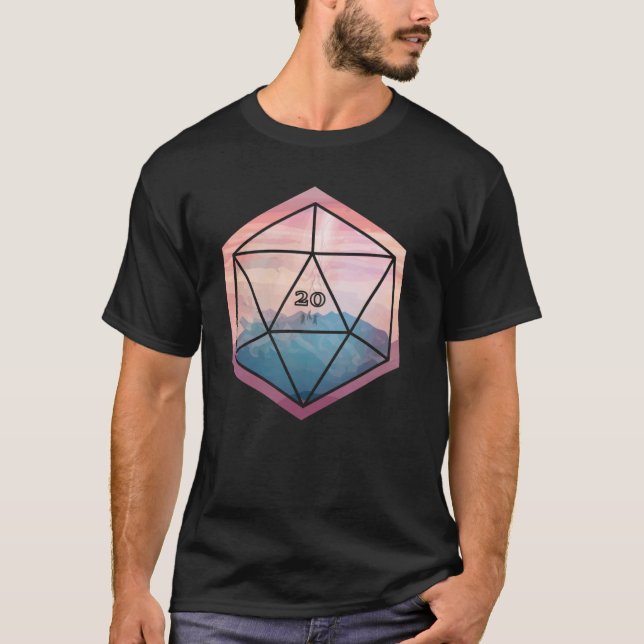 Mountain Magic D20 Dice T-Shirt (Front)