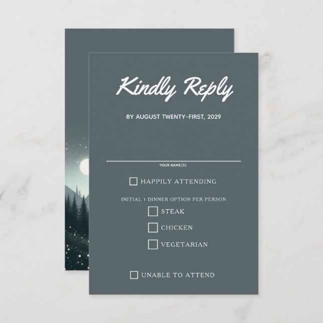 Mountain Magic Food Choices RSVP Card (Front/Back)