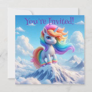 Mountain Magic Rainbow Unicorn Invitation